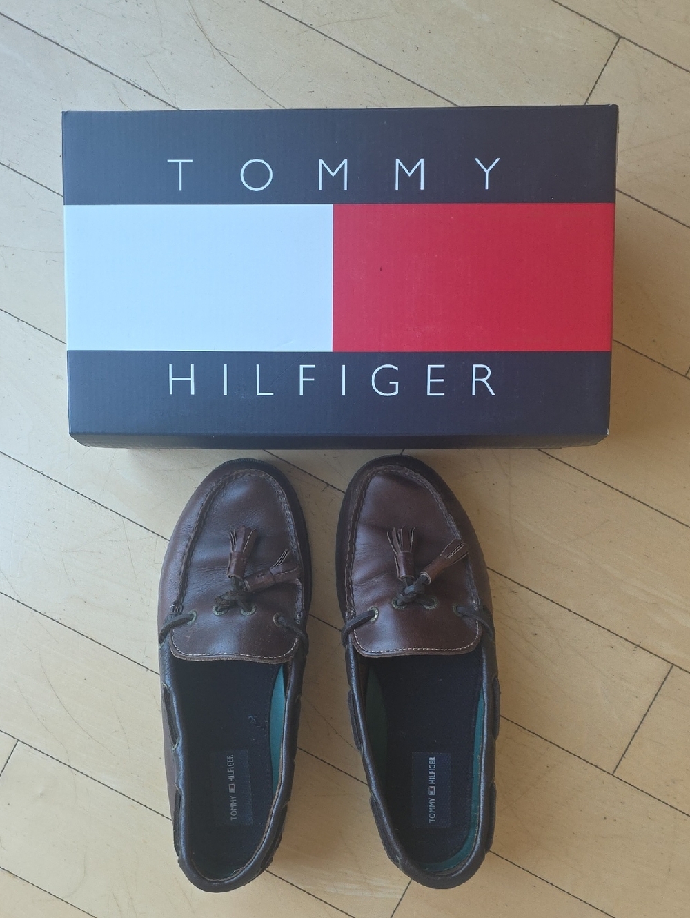 Tommy Hilfiger Brown Leather Tassel Loafers - Men